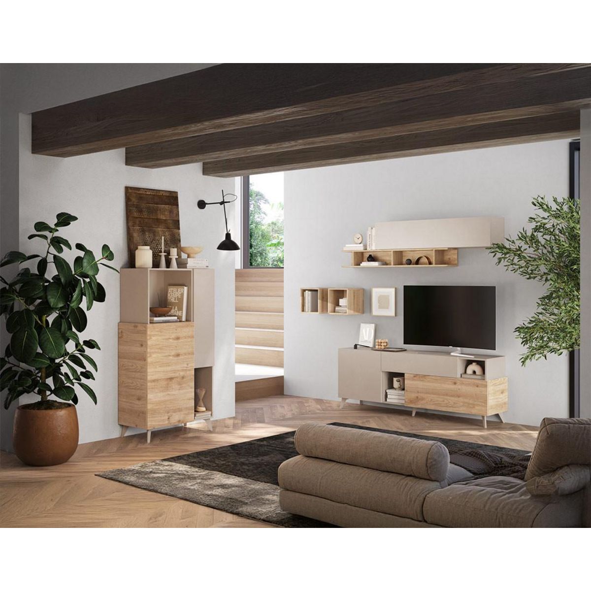 BEST MOBILIER Estelle - buffet haut - 2 portes - 81x154 cm