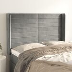 VIDAXL Tete de lit avec oreilles Gris clair 147x16x118/128 cm Velours