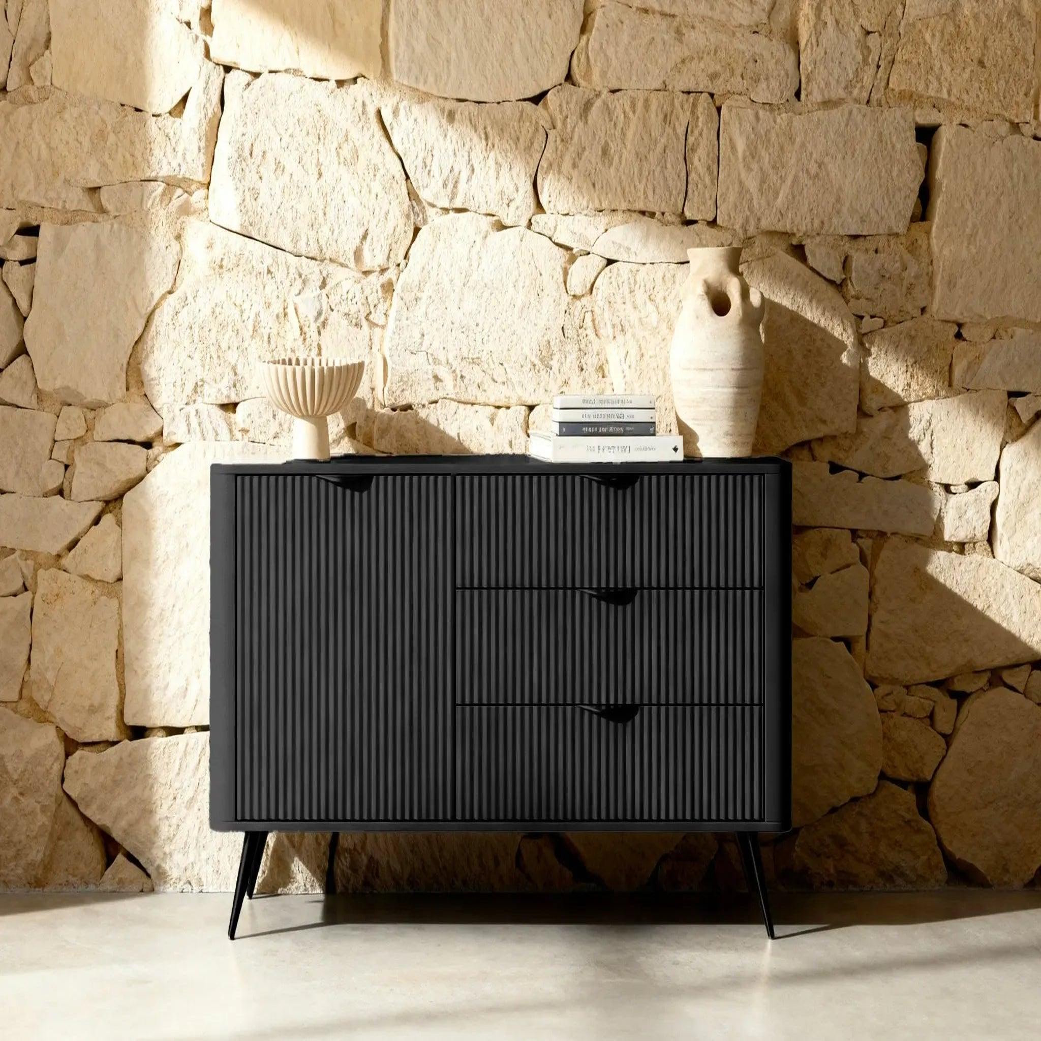 Voir la diapositive 6 : CASANOVA PARIS Joudy mini - mini buffet 138cmeffet rainuré