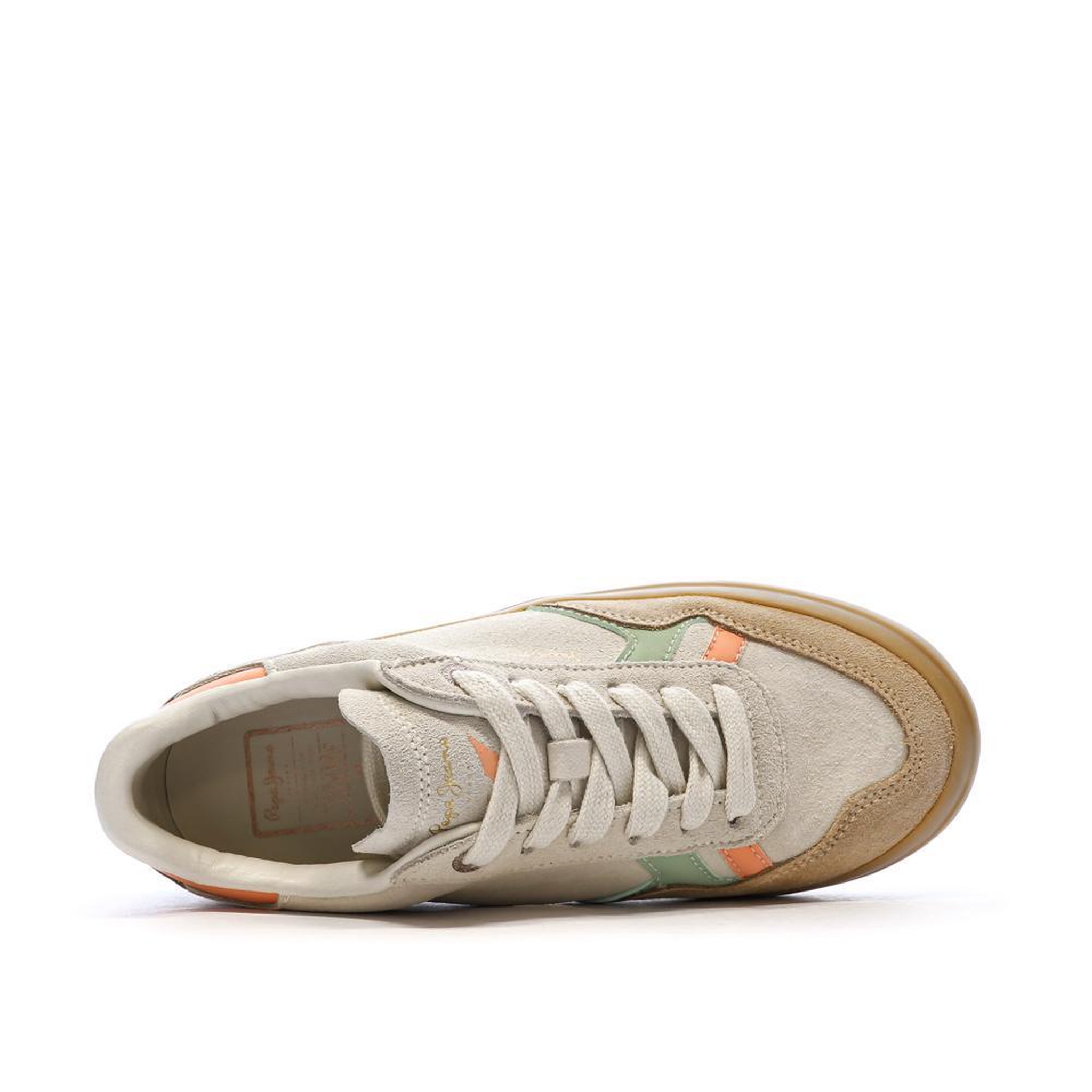 Voir la diapositive 4 : Pepe Jeans Baskets Beige/Rose Femme Pepe Jeans Travis