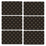 HABITABLE Lot de 6 sets de table avec encre métallique ELIOR - 30 x 45 cm - Or et noir