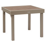 HESPERIDE Table de jardin extensible en aluminium effet bois 8 places PIAZZA. Coloris disponibles : Marron, Beige