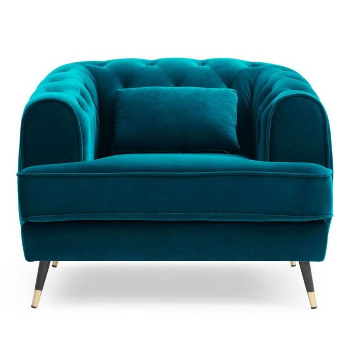 Paris Prix Fauteuil Capitonné en Velours  Glamour  93cm Bleu
