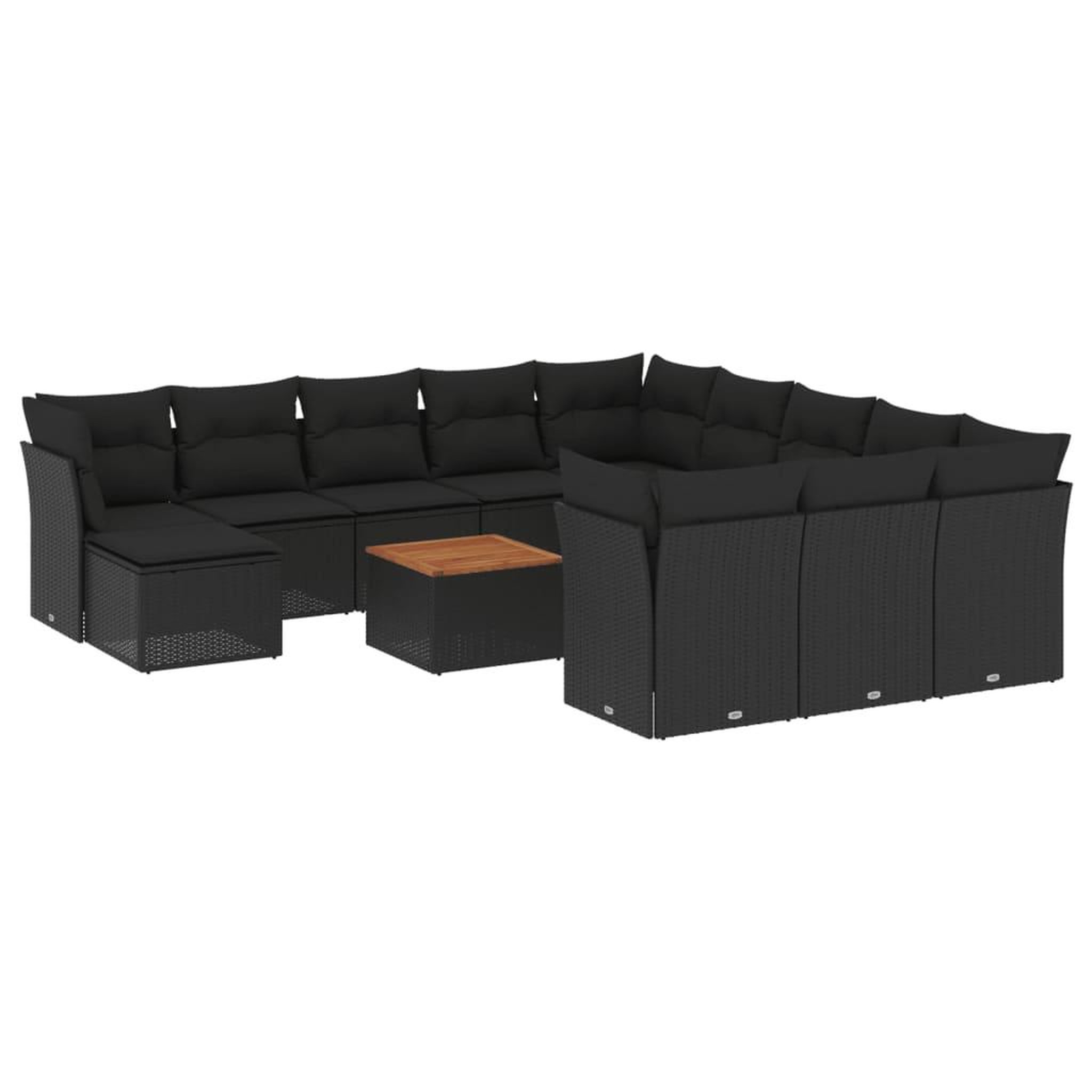 Voir la diapositive 2 : VIDAXL Salon de jardin avec coussins 13 pcs noir resine tressee