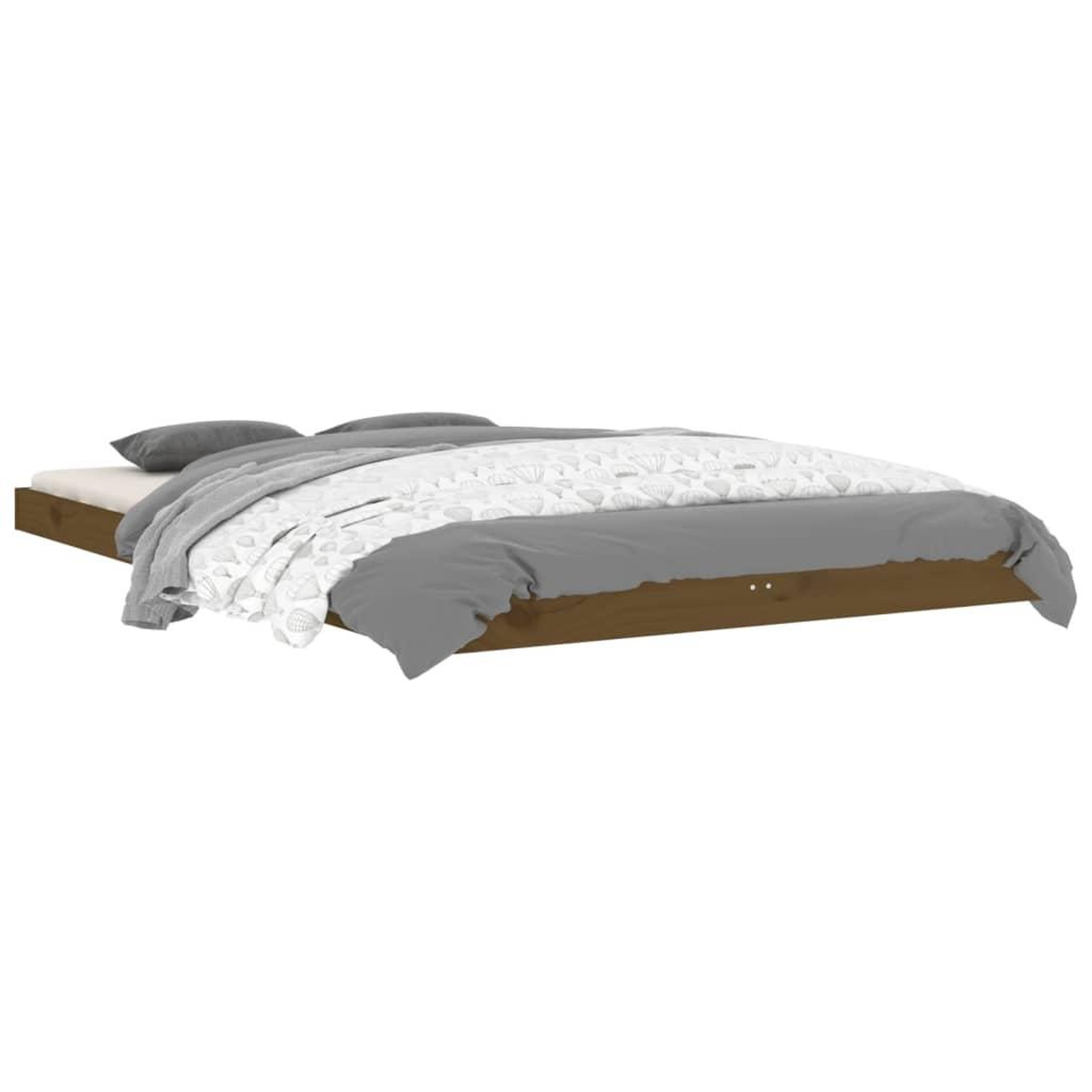 Voir la diapositive 3 : VIDAXL Cadre de lit sans matelas marron miel 120x190 cm