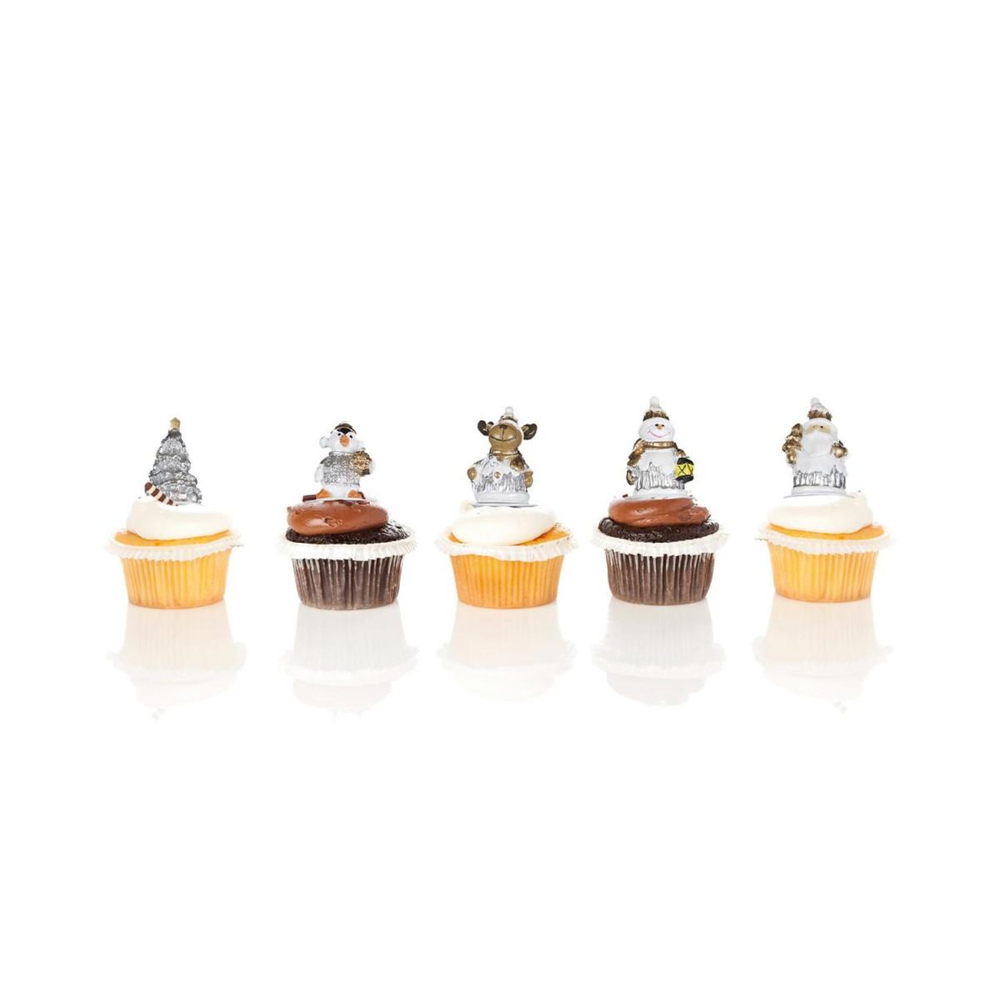 Voir la diapositive 4 : Lily Cook Lot de 5 Décorations de Noël  Gâteaux  6cm Argent