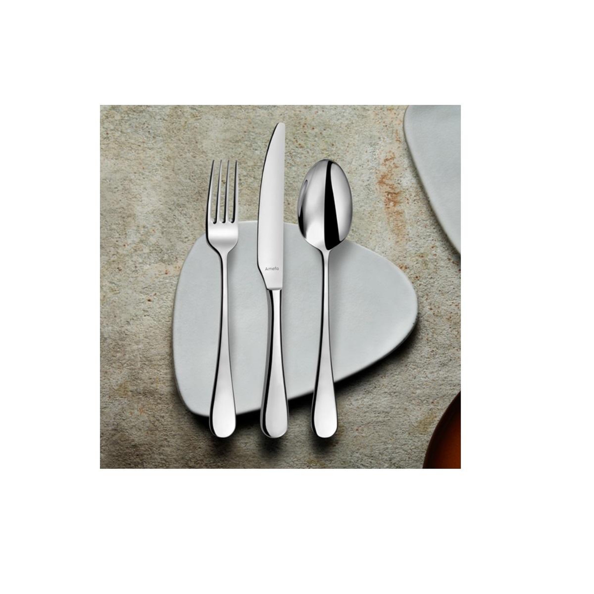 Voir la diapositive 2 : Amefa Ménagère 24 pièces inox - 833000AF11C40