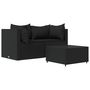 Voir la diapositive 2 : VIDAXL Salon de jardin 3 pcs avec coussins Noir Resine tressee