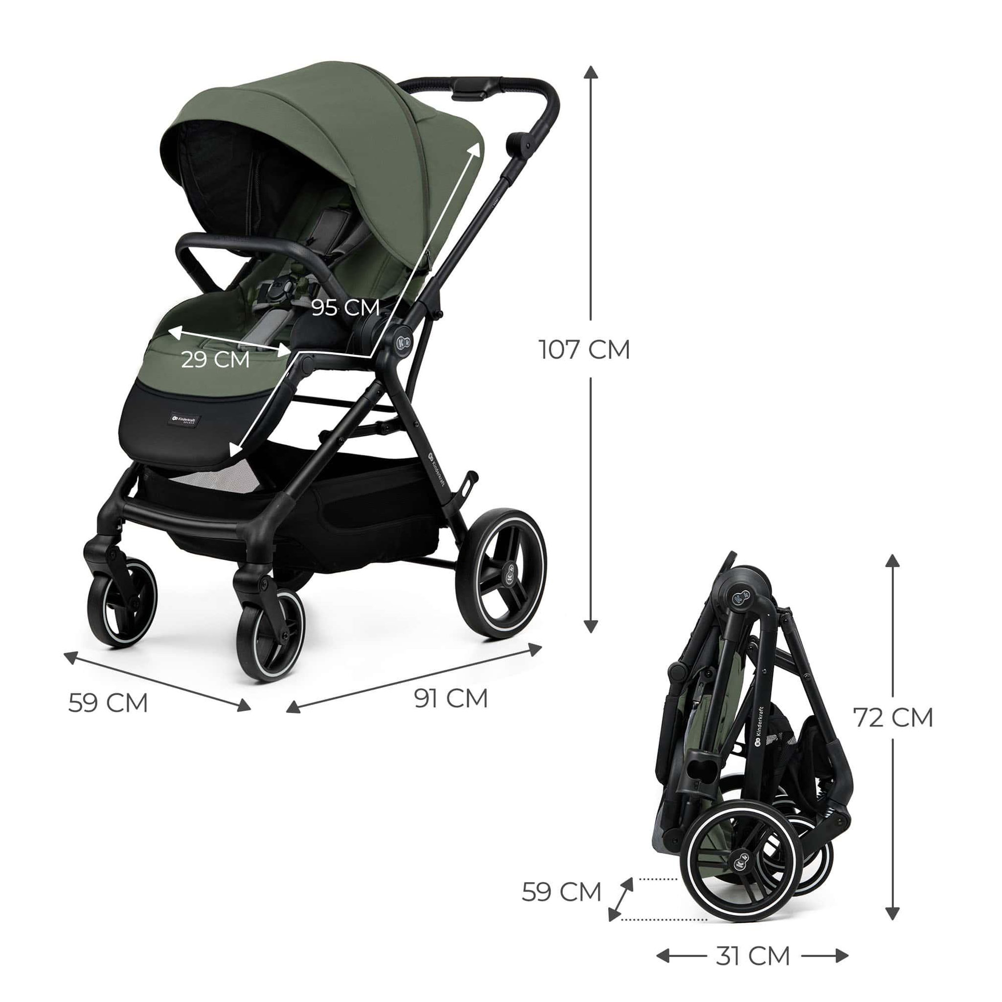 Voir la diapositive 6 : KINDERKRAFT Poussette avec nacelle et accessoires YOXI