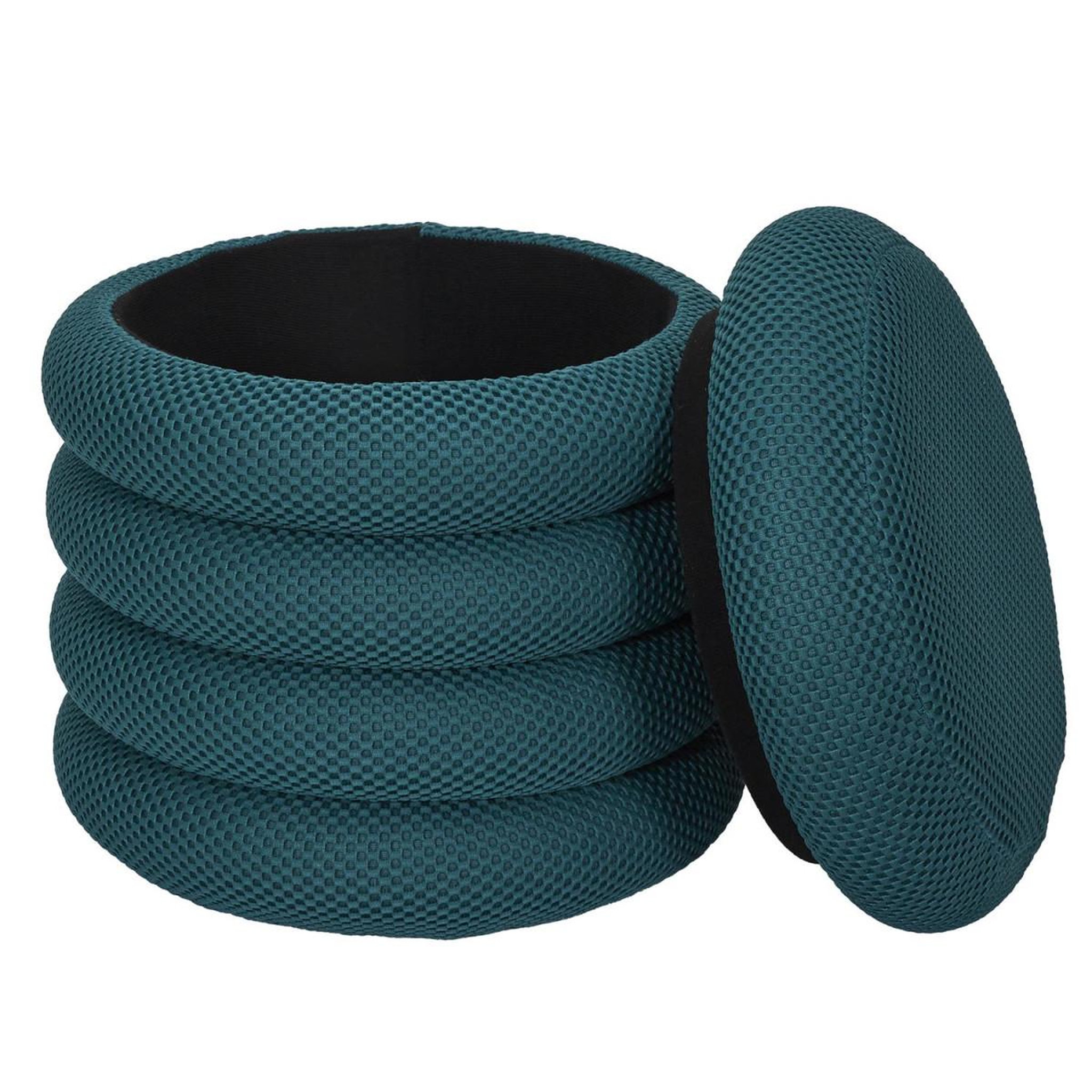 Voir la diapositive 2 : The Home Deco Factory Pouf coffre rangement  atome  42cm bleu