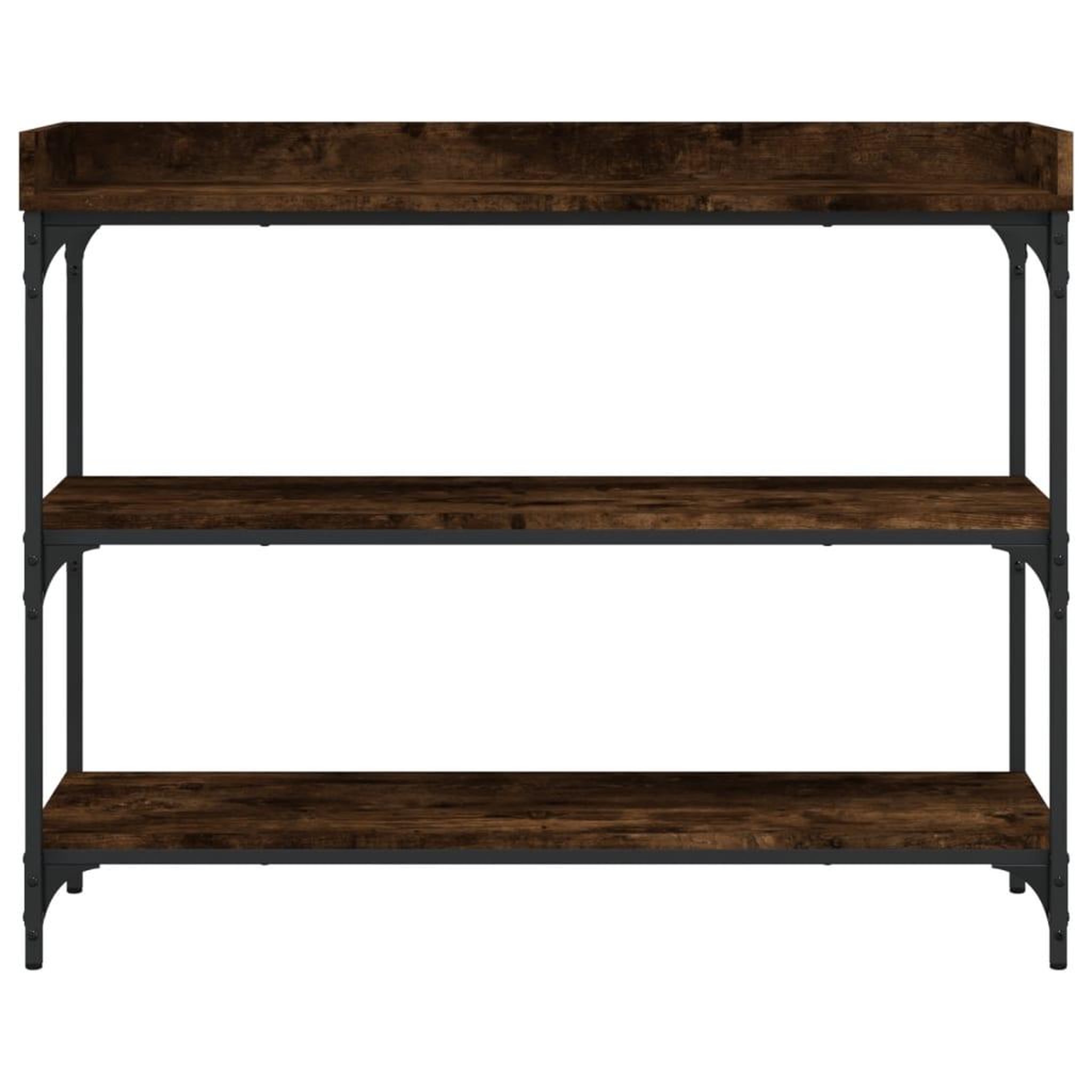 Voir la diapositive 4 : VIDAXL Table console avec etageres chene fume 100x30x80 cm