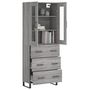 Voir la diapositive 3 : VIDAXL Buffet haut Sonoma gris 69,5x34x180 cm Bois d'ingenierie