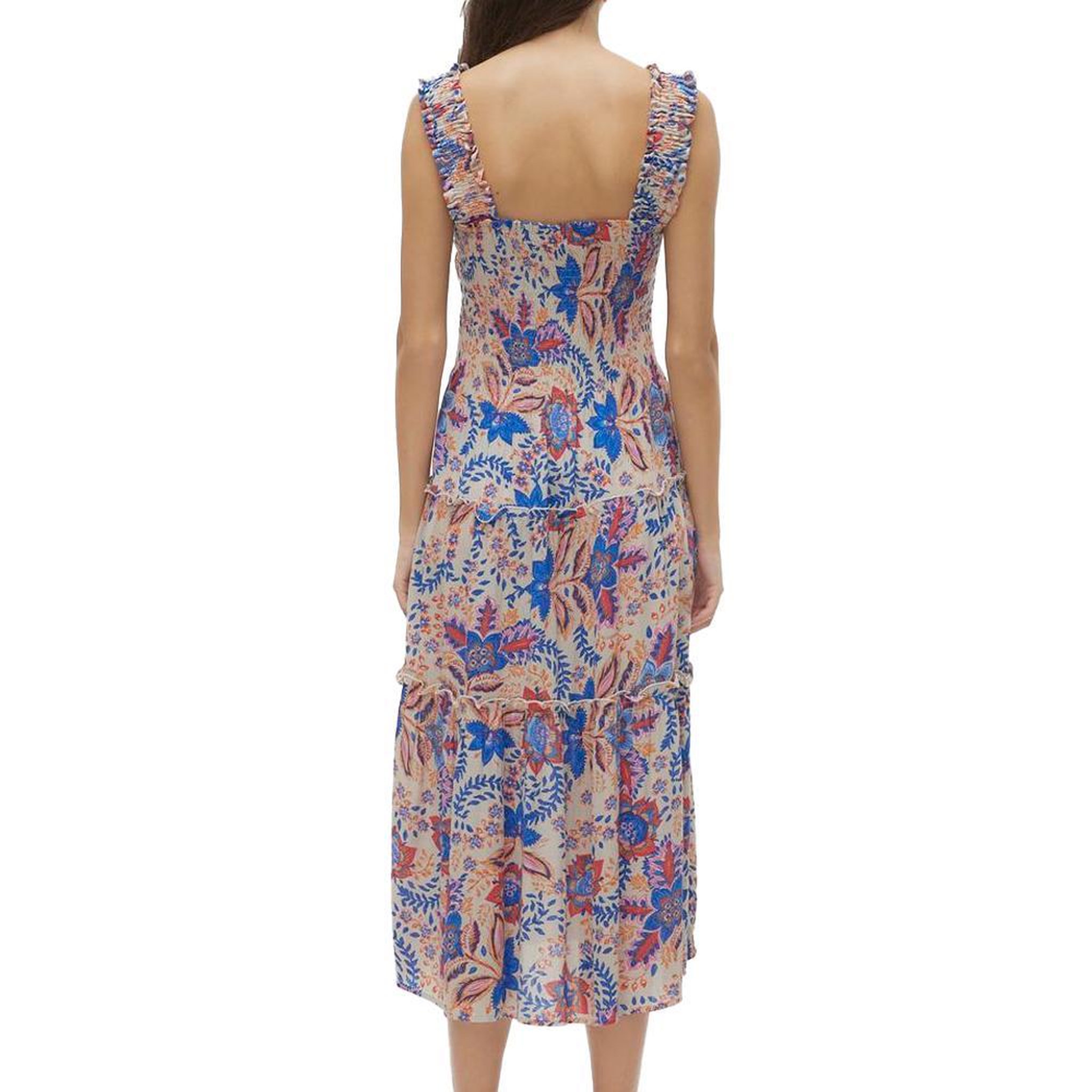 Voir la diapositive 2 : Vero Moda Robe Bleu/Beige/Rose Femme Vero Moda Menny