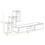 Voir la diapositive 3 : Paris Prix Ensemble Meuble TV  Switch XXII  210cm Blanc & Gris