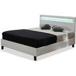 Habitat et Jardin Lit LED  Maria  - 140 x 190 cm - Blanc