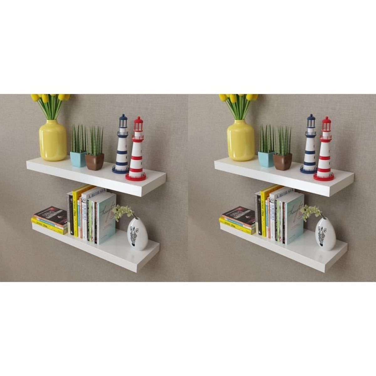 VIDAXL Etageres murales 4 pcs Blanc 60 cm