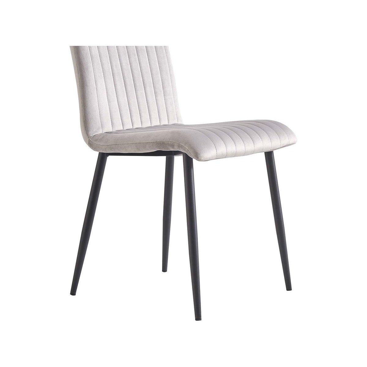 Habitat et Jardin Lot de 2 chaises en velours  Henley  - Gris clair