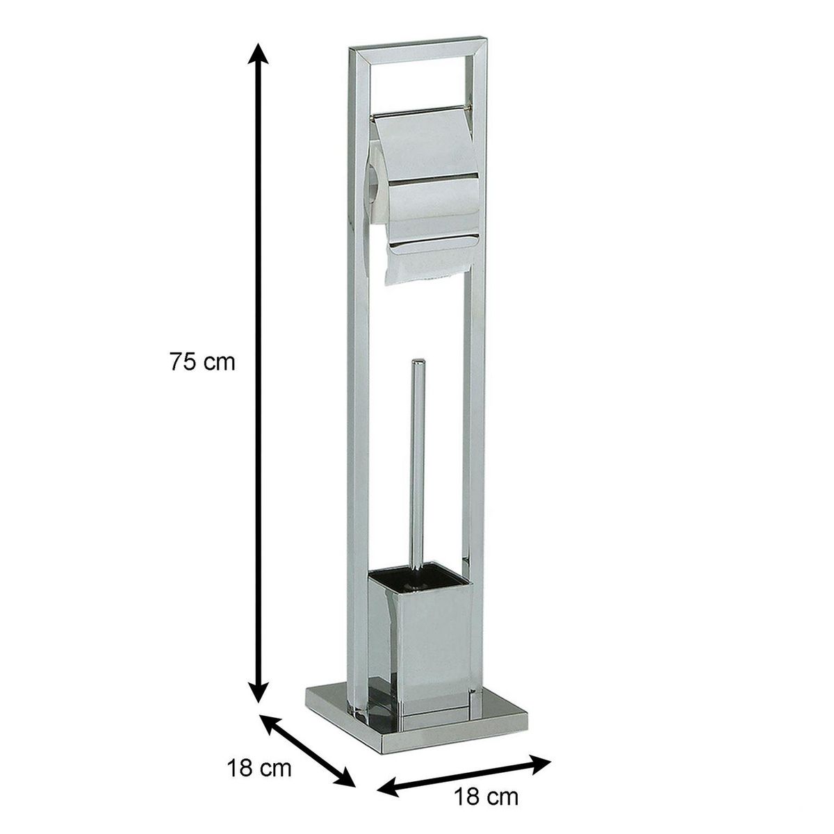 IDIMEX Porte-papier toilette TOMA avec porte brosse à WC, en métal