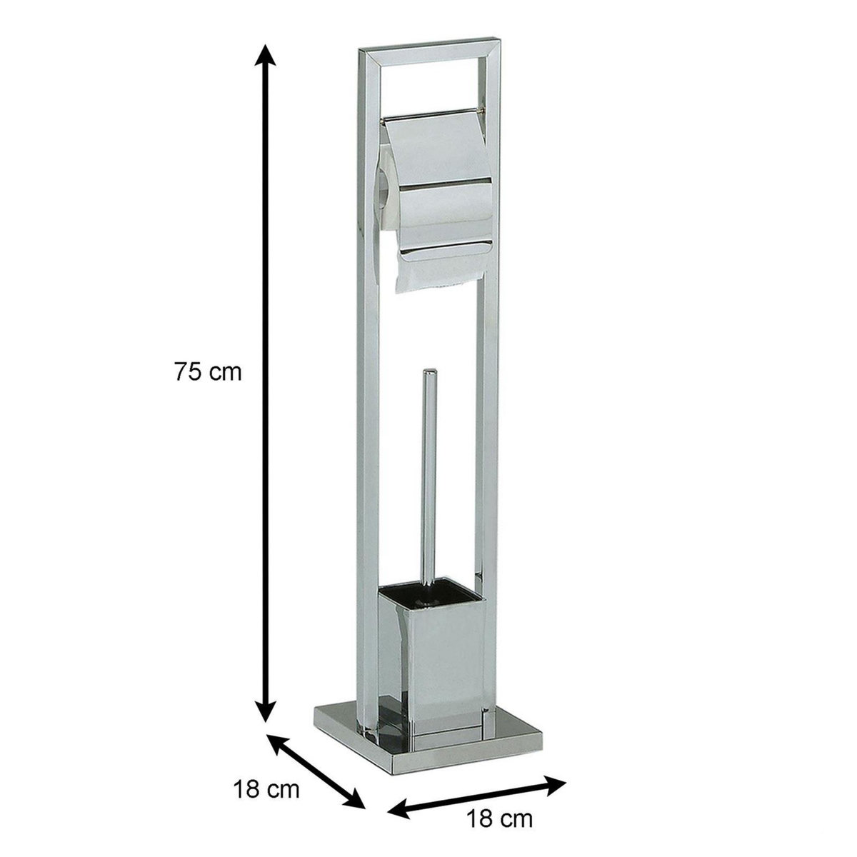 IDIMEX Porte-papier toilette TOMA avec porte brosse à WC, en métal