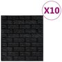 VIDAXL Papier peint 3D autoadhesif Briques 10 pcs Noir