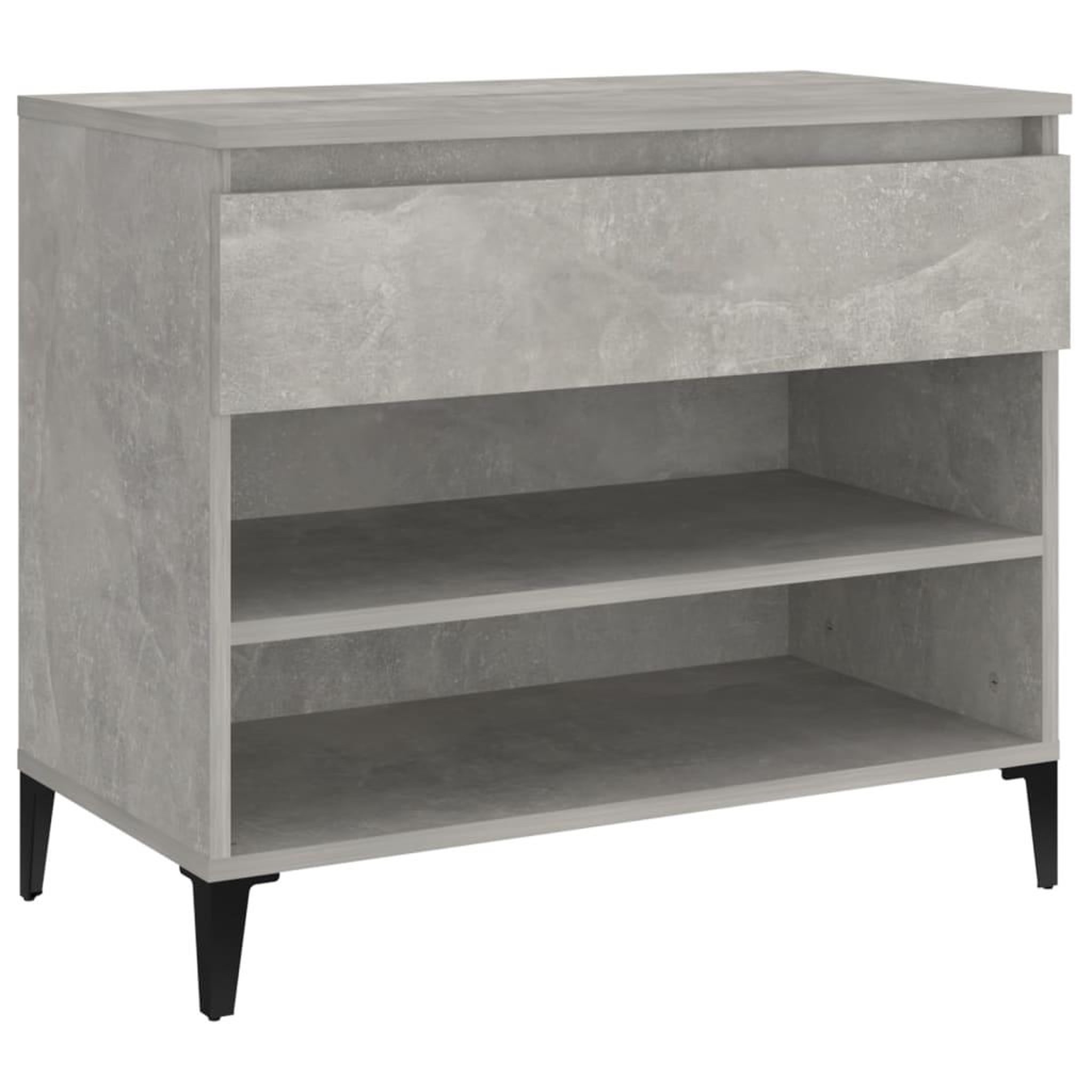 Voir la diapositive 2 : VIDAXL Armoire a chaussures Gris beton 70x36x60 cm Bois d'ingenierie
