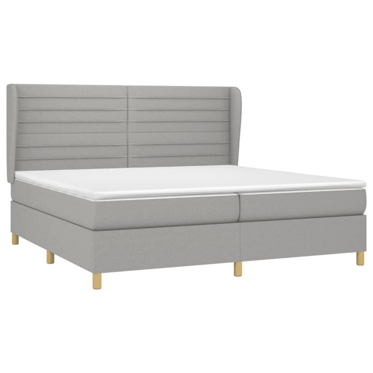 VIDAXL Sommier a lattes de lit avec matelas Gris clair 200x200cm Tissu