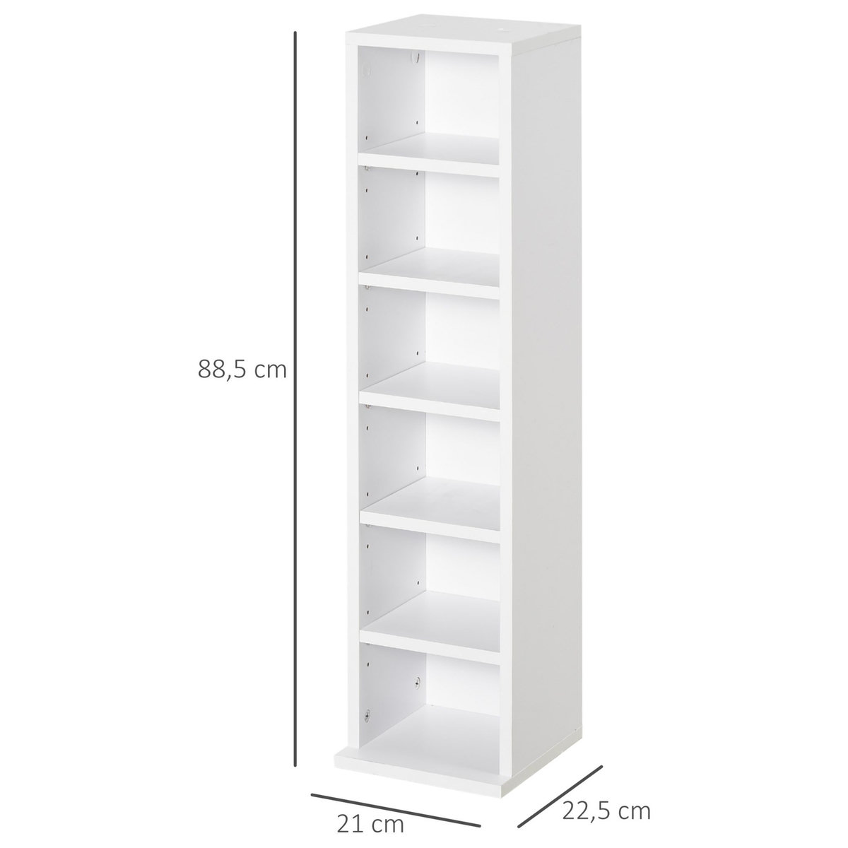 HOMCOM Lot de 2 étagères colonnes armoire de rangement CD 6 + 6 compartiments blanc dim. 21L x 22,5l x 88,5H cm