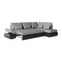 Voir la diapositive 3 : LOUNGITUDE Canapé d'angle réversible convertible SEVARA 4 places - PU et tissu Gris - Coffre de rangement - L267 x P200 x H90 cm