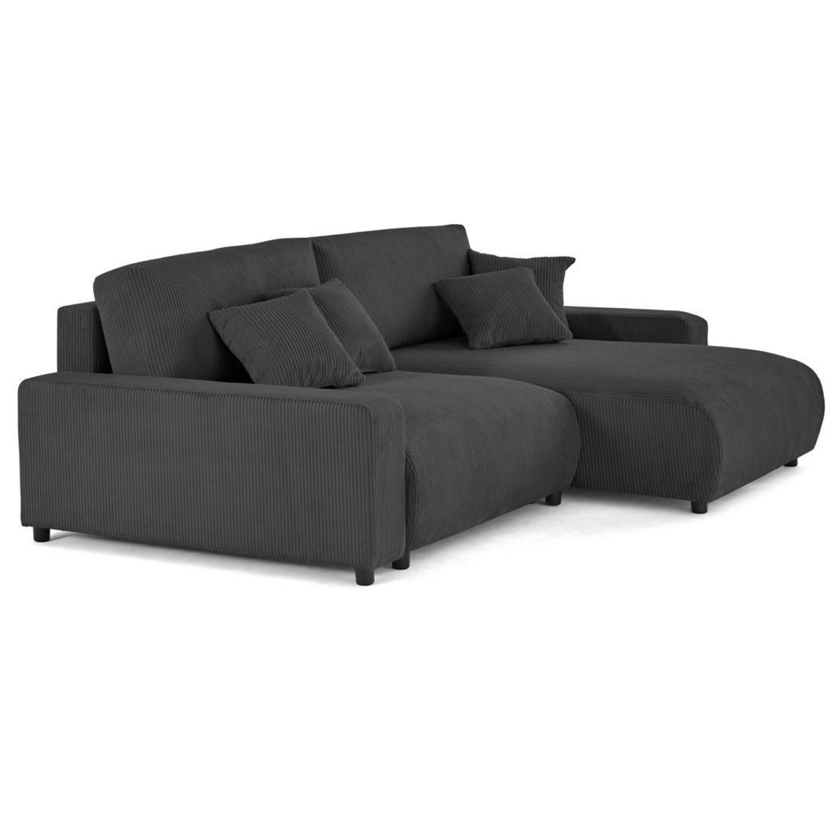 LISA DESIGN Pivoine - canapé d'angle 4 places réversible convertible avec 2 coffres en velours côtelé