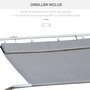 Voir la diapositive 4 : HOMCOM Bain de soleil transat de jardin bascule 2 personnes hamac 2,12 x 1,75 x 0,6 m gris