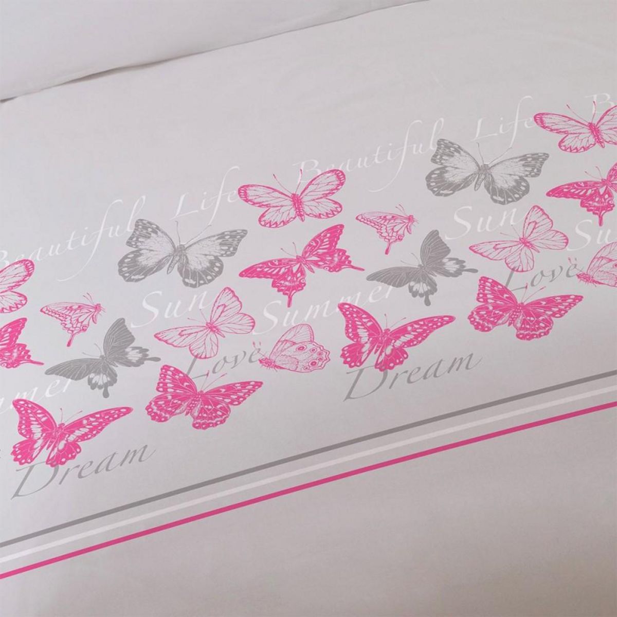 Dourev Housse de couette 240x220 Butterflies + 2 taies coton 57 fils