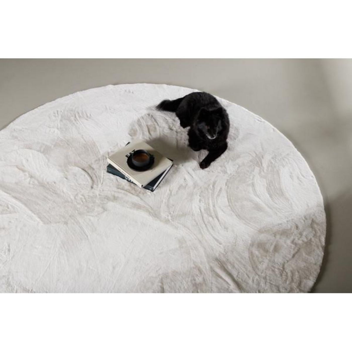 Paris Prix Tapis Rond Design  Nina  200cm Blanc