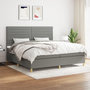 Voir la diapositive 1 : VIDAXL Sommier a lattes de lit avec matelas Gris fonce 200x200cm Tissu