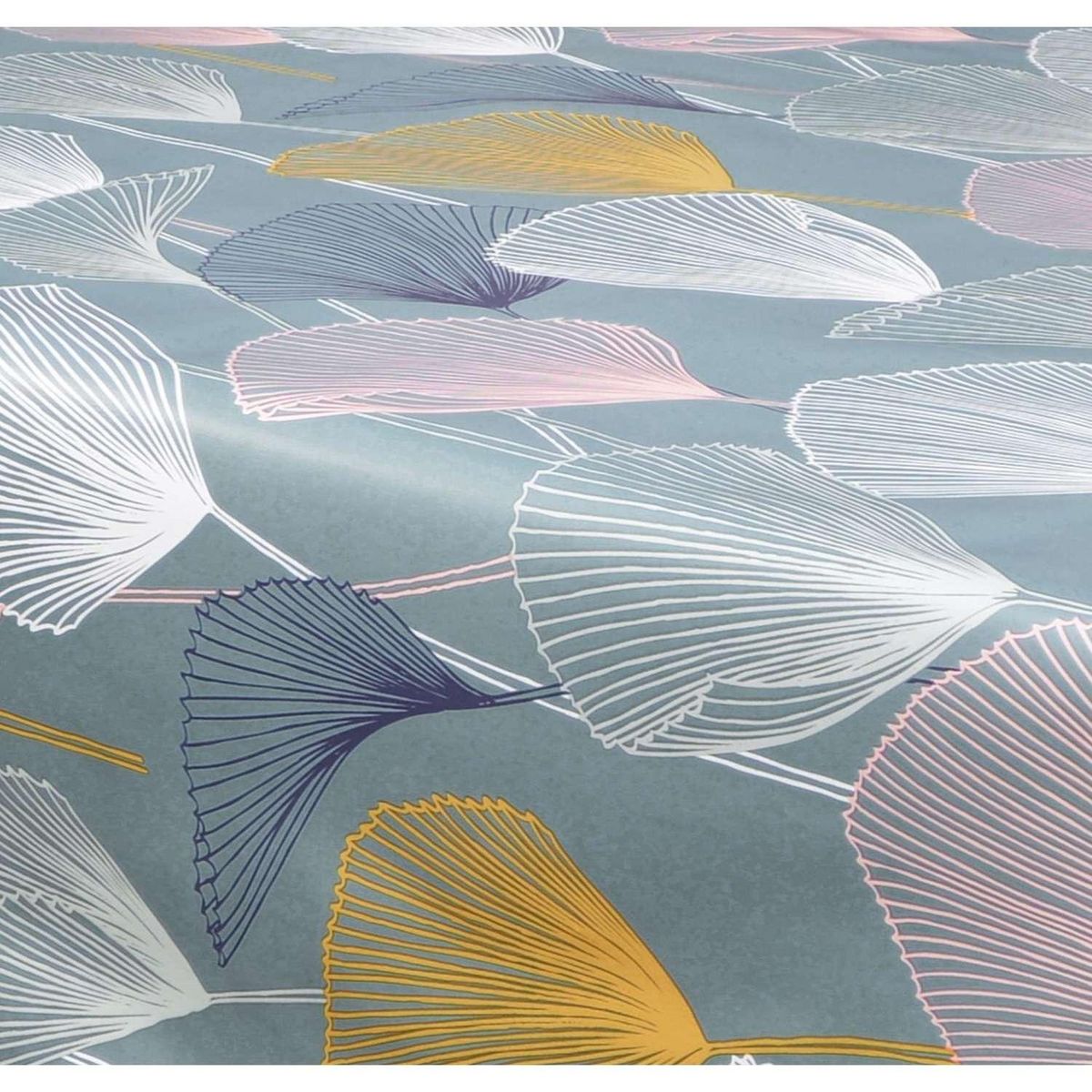 HABITABLE Nappe en toile cirée rectangulaire Cottey - 140 x 200 cm - Bleu