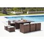 Voir la diapositive 5 : CONCEPT USINE Table et chaise 10 places encastrables alu résine marron-blanc SUNSET