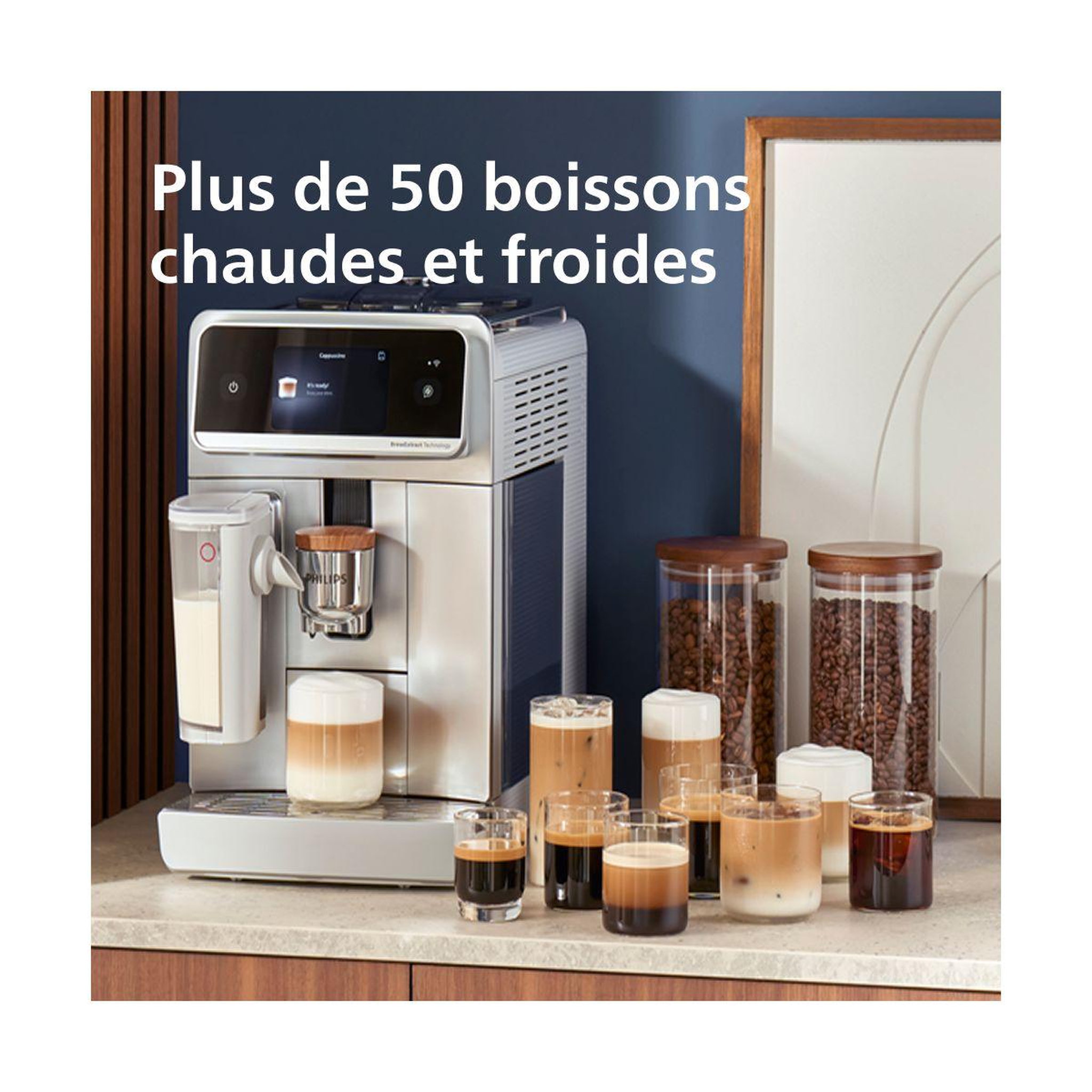 Voir la diapositive 4 : Philips Expresso broyeur ep8757/20 cafetière à grain aromis lattego pro, + 50 boissons, silentbrew, blanche