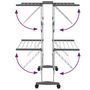 Voir la diapositive 5 : VIDAXL Etagere a linge a 2 niveaux avec roues Argente 60x70x106 cm