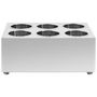 Voir la diapositive 3 : VIDAXL Porte couverts 6 grilles Carré Acier inoxydable