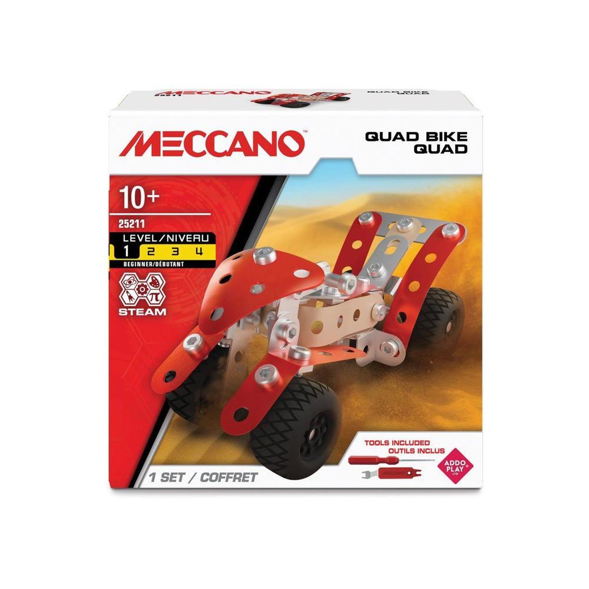 Voir la diapositive 3 : Meccano Quad Bike - Coffret de Construction - 85 pièces