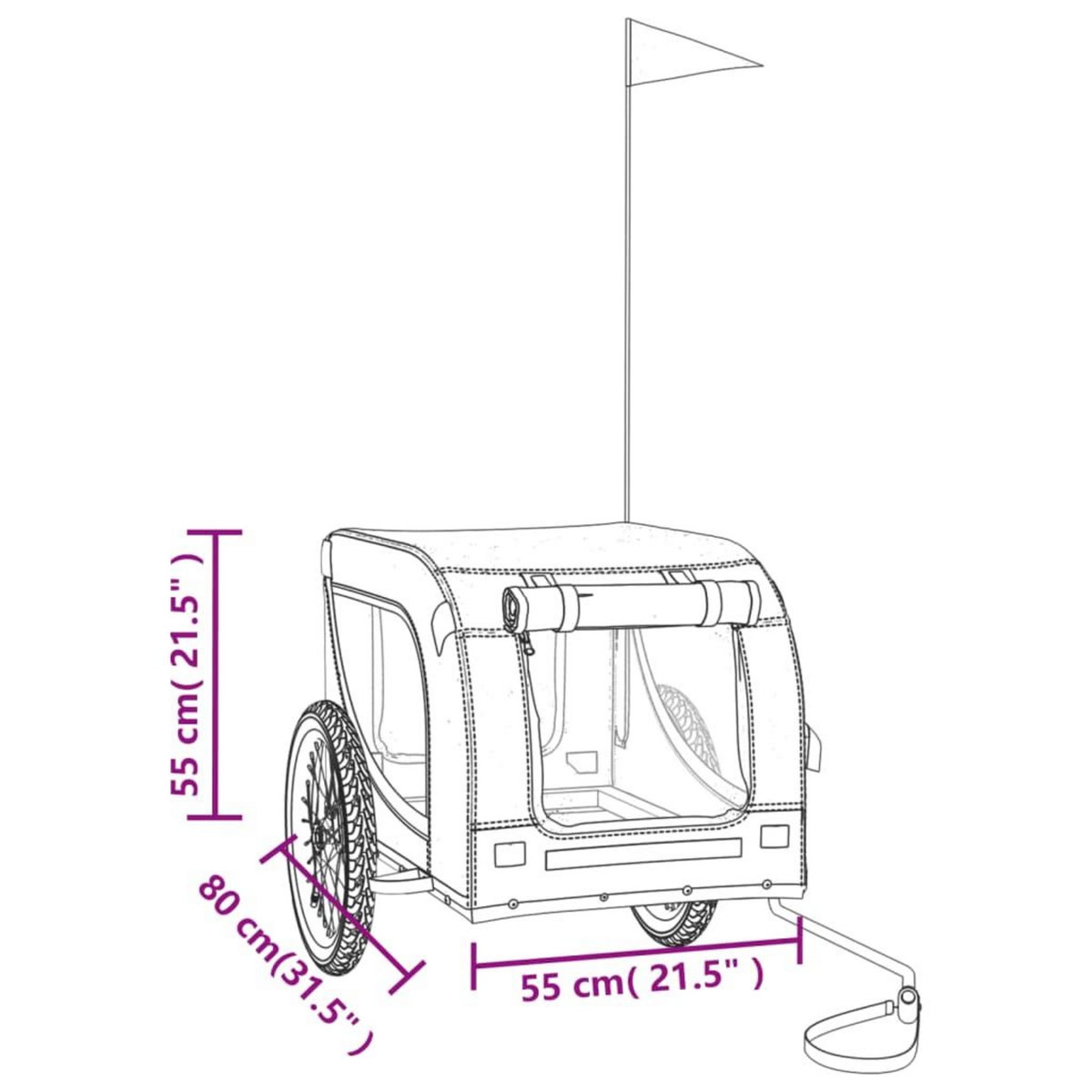 VIDAXL Remorque de velo pour animaux de compagnie vert et noir