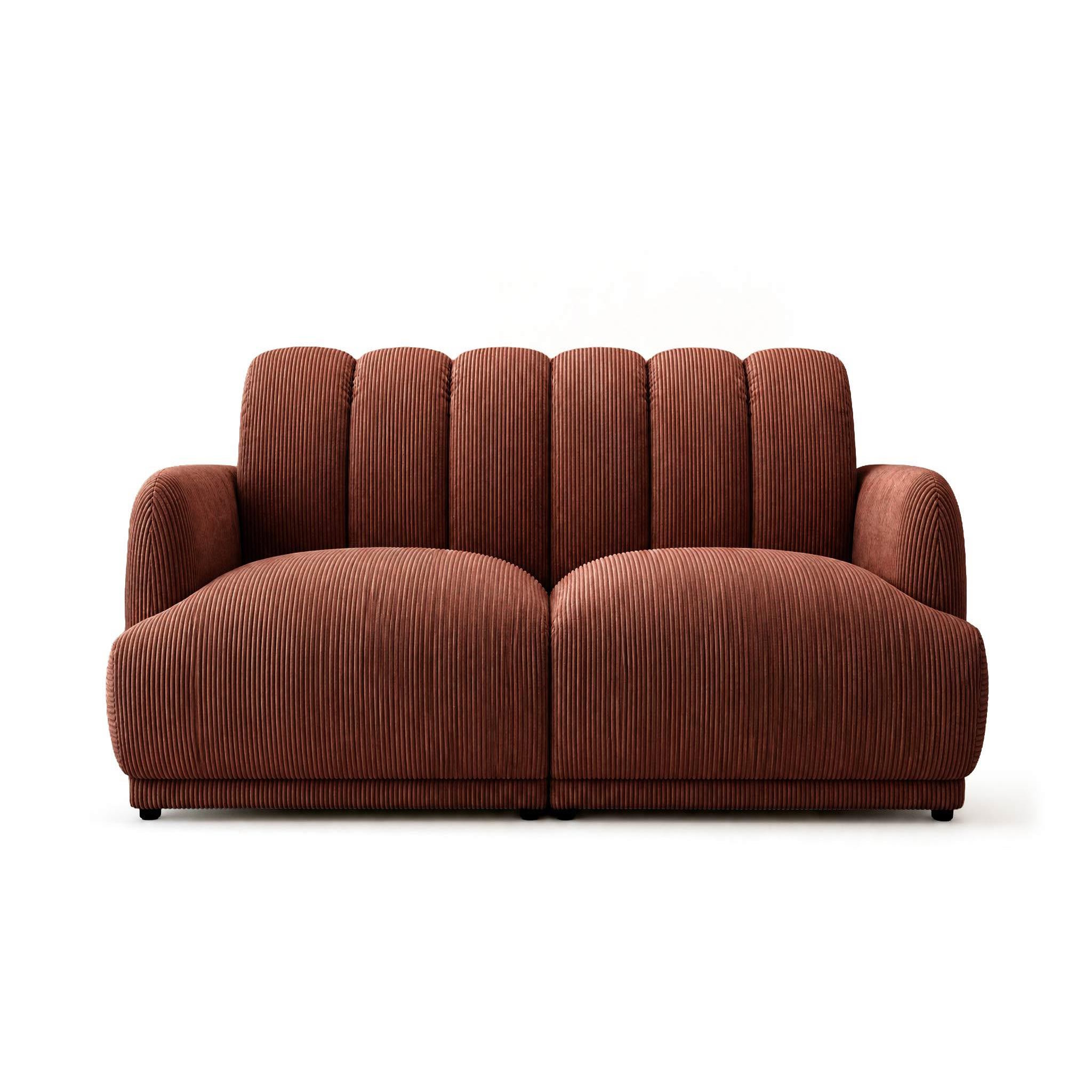 Voir la diapositive 1 : BEST MOBILIER Luigi - canapé droit 3 places en velours côtelé