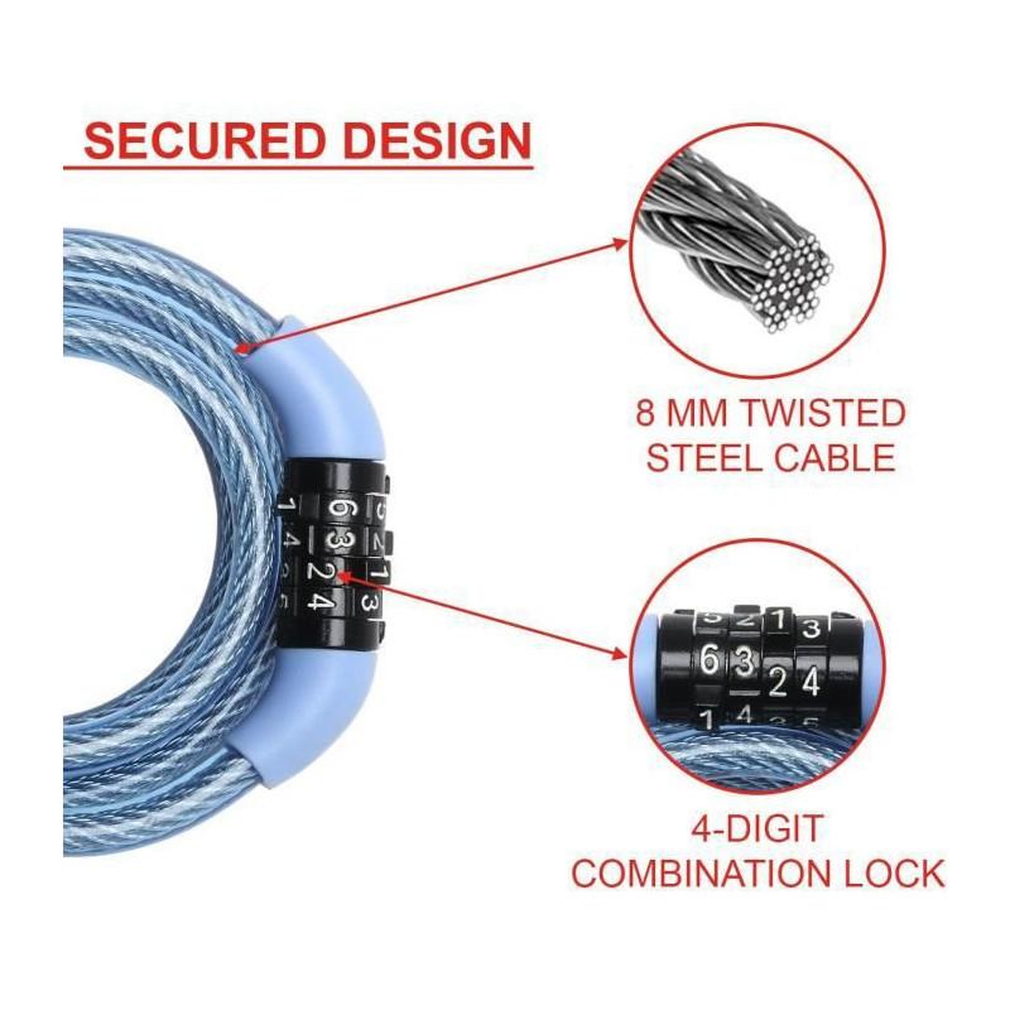 Voir la diapositive 2 : Master lock MASTER LOCK Cable Antivol Velo [1,2 m Cable] [Combinaison] [Exterieur] [Couleur Aleatoire] 8143EURDPROCOL