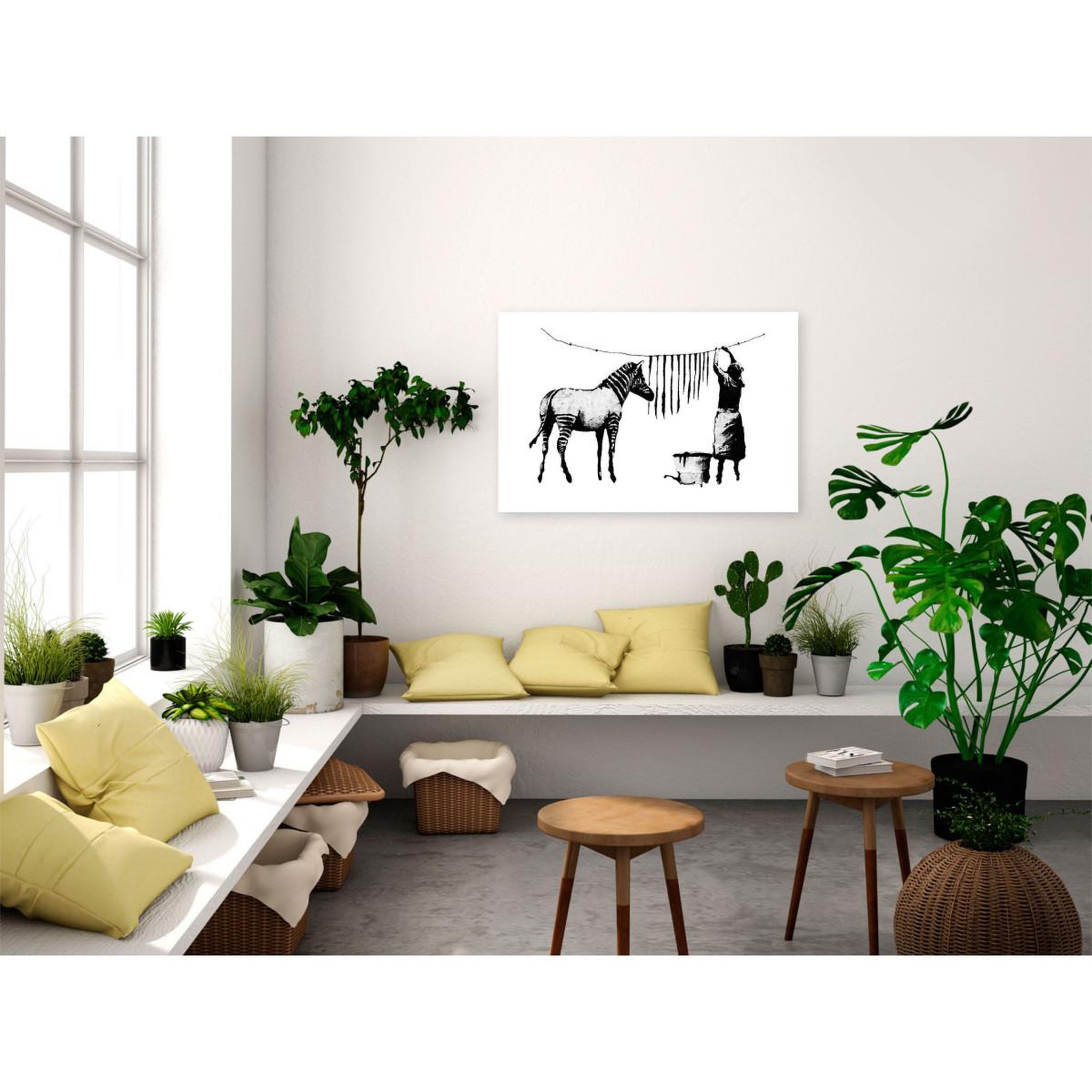 Voir la diapositive 2 : Paris Prix Tableau Imprimé  Banksy - Washing Zebra Wide