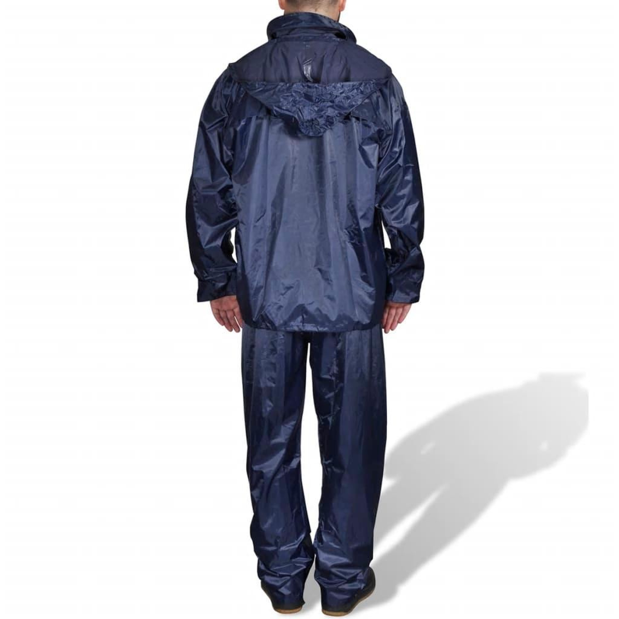 Voir la diapositive 2 : VIDAXL Combinaison de pluie avec capuche 2 pieces Bleu marine L