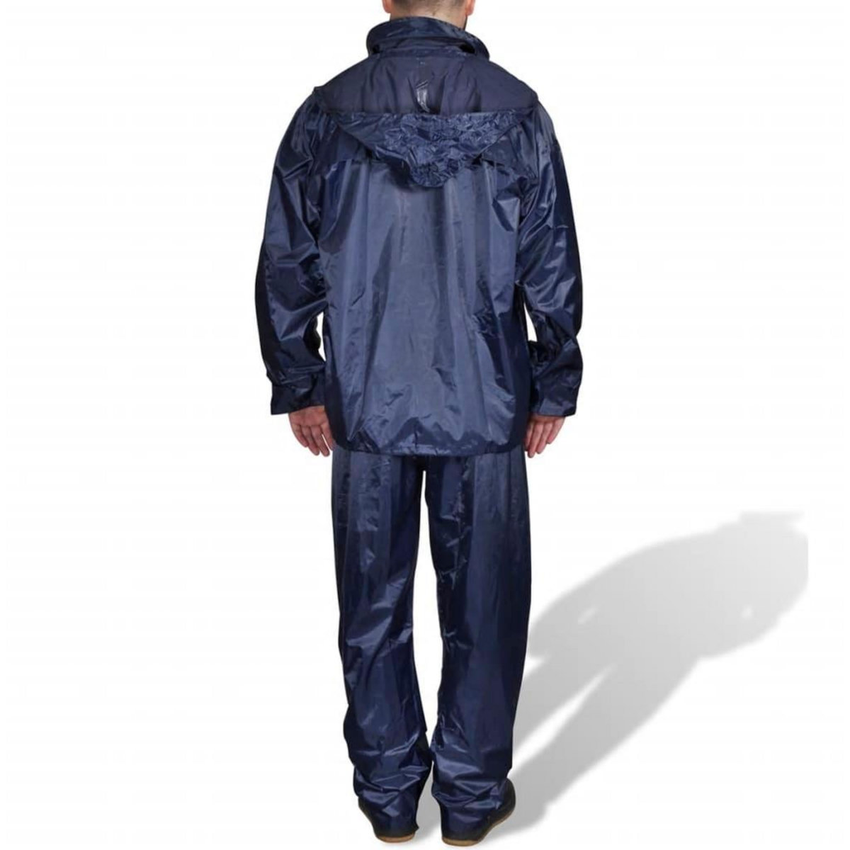 VIDAXL Combinaison de pluie avec capuche 2 pieces Bleu marine L