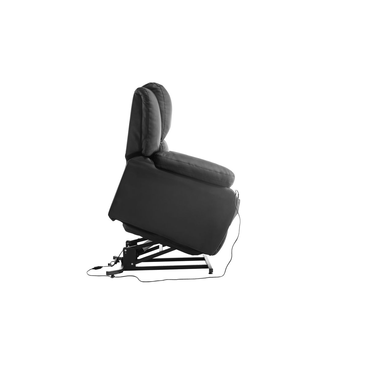 Fauteuil relax électrique avec  releveur pu coloris noir HELENA