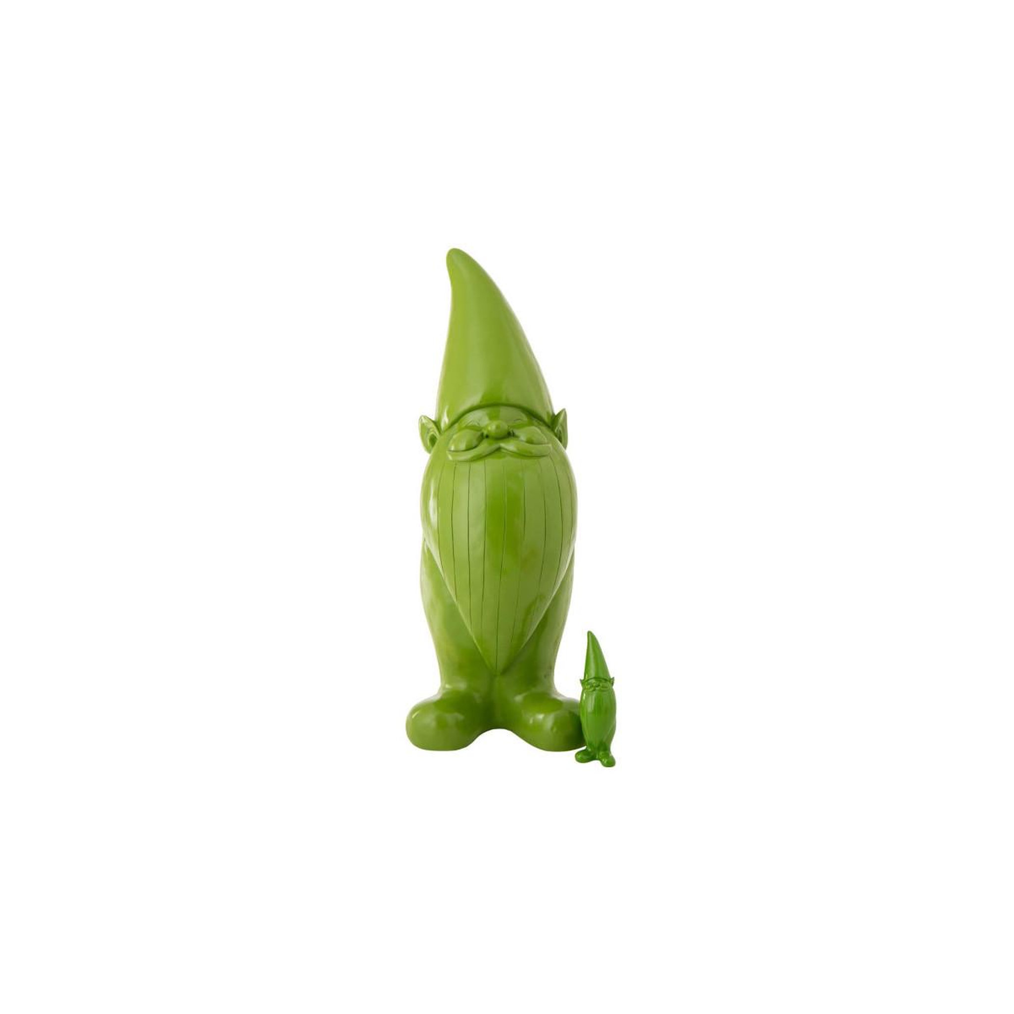 Voir la diapositive 3 : J-LINE Statuette lutin d'extérieur  gnomo  34cm vert