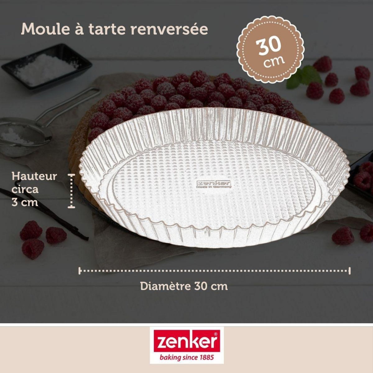 ZENKER Moule à tarte renversée 30 cm Zenker Black Metallic