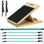 HOMCOM Ensemble pilates 8 pcs barre de pilates, planche inclinée réglable, 6 bandes de résistance