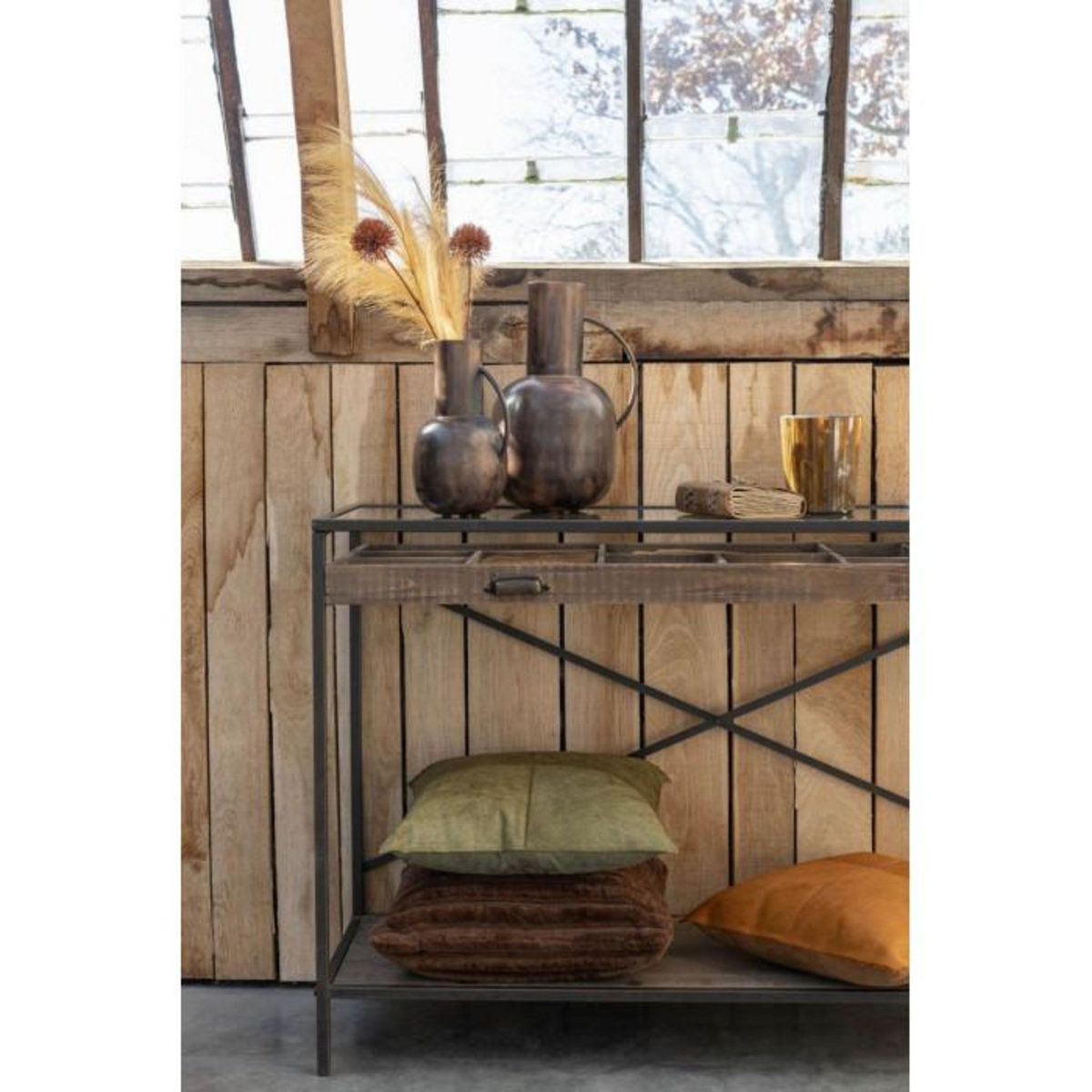 Paris Prix Coussin Effet Peau  Norbert  45x45cm Vert Olive